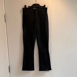 L'AGENCE Black coated Cropped Ankle Jeans